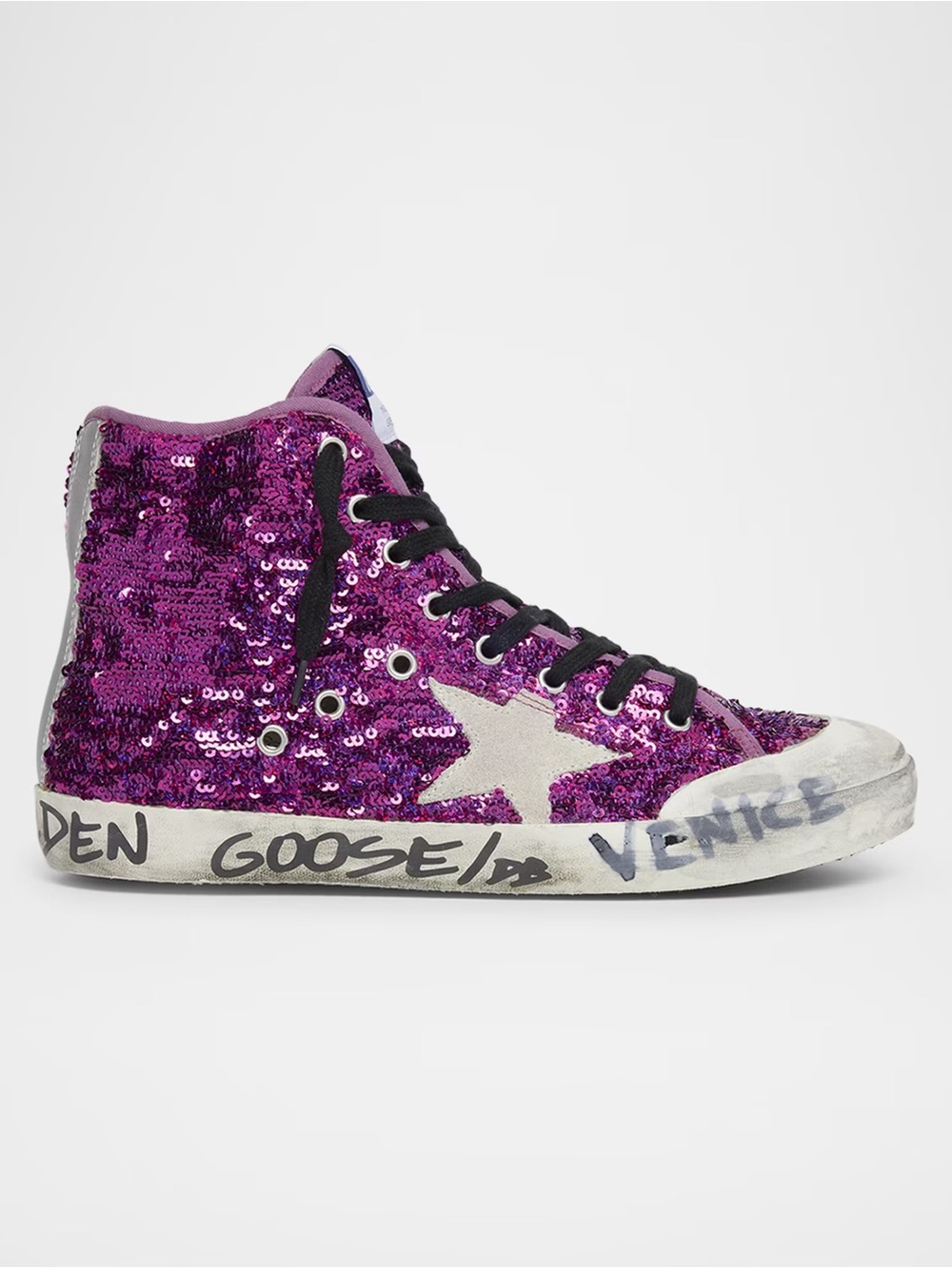 Golden Goose Purple Sequin France High Top 38